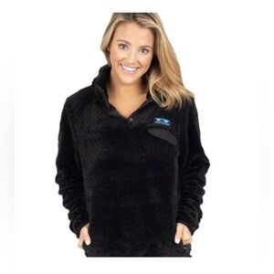 Simply Southern Black Sherpa Sweatshirt Size Large